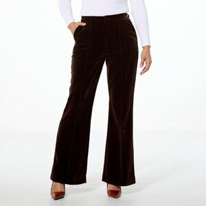 C Wonder by Christian Siriano Velvet Trouser Pant Size 12 Chocolate Plum Career